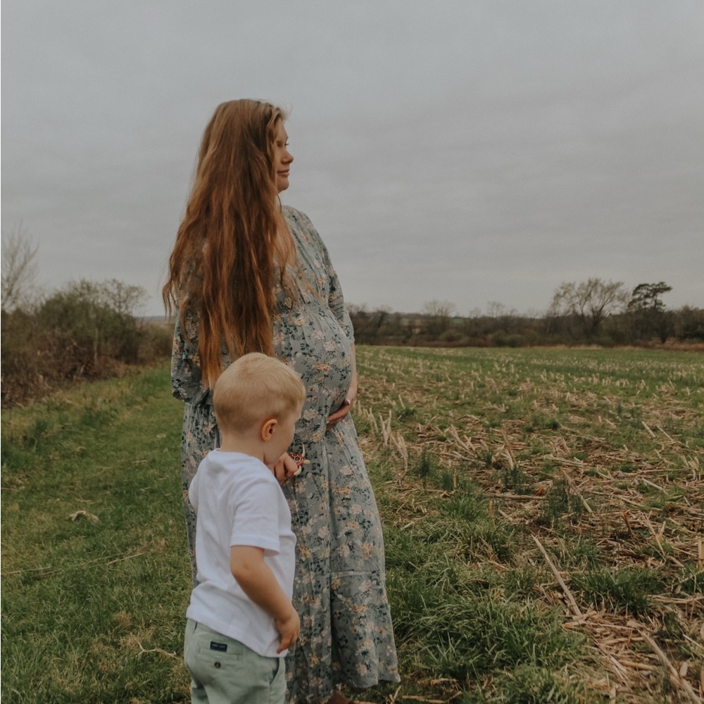 NATURAL LIFE Floral Maxi Dress - Blue and Green